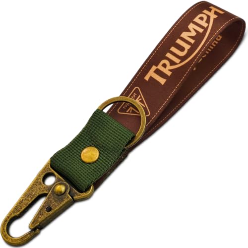 Image of SnapStrap MotoLink Carabiner Keychain Compatible with Triumph Bike Strong Heavy-Duty Metal Clip with Fabric Key Ring Bike Accessory