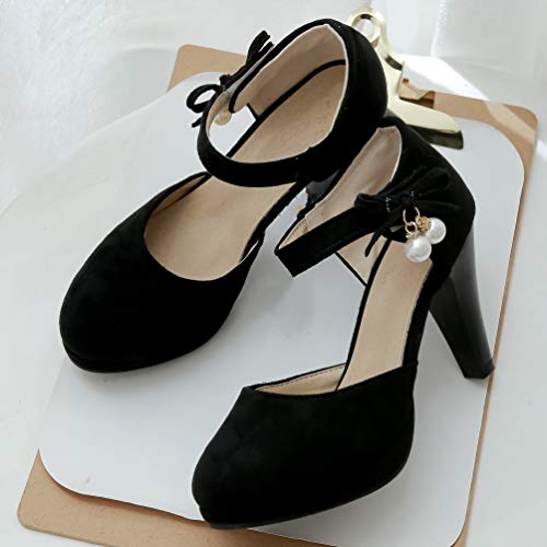 Caradise Womens Ankle Strap High Heel Platform Stiletto Pumps with Bow2