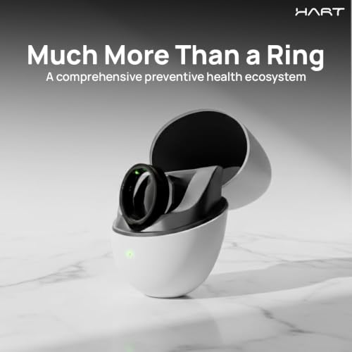 Image of HART X2 Smart Ring for Women & Men, Buy Sizing Kit First, Advanced Health & Fitness Ring with Sleep Tracker, 8+ Days Battery, 50m Waterproof, No Subscription, Charging Case, Gunmetal Black 12