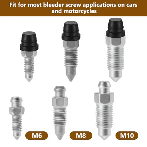 40 Stück Bremsentlüfter Schraubkappen, 6mm Gummi Fett Zubehör Kappen, Fett Fitting Staubschutzkappen, Bremsentlüftung Bremsnippelkappe für Automotive Motorrad Ersatzteile, Schwarz