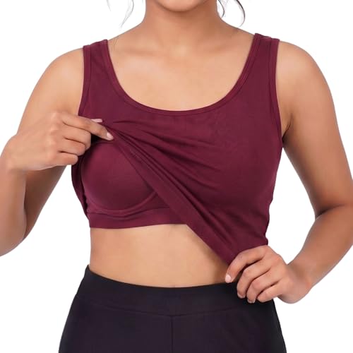 Image of DChica Essentials Women's Padded Tank Top, Soft & Supportive Fit, Seamless Non-Wired Cami Bra, Comfortable Stretch Fabric, Innerwear for Women