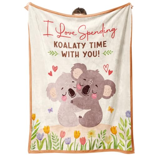 Romantic Valentines Day Gifts for Her or Him Birthday Gifts for Men Women Anniversary Wedding Gifts for Couples Valentines Day Gifts for Girlfriend Boyfriend Super Soft Koala Blanket 60×50