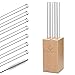 GLASWERK Salizzada - Pajitas Reutilizables de Vidrio, Elegante Soporte de Madera de Haya, Libres de BPA, Extremos Redondeados, Limpia Pajitas Incluido, Aptas Lavavajillas, 7 Pajitas de 20 cm largo