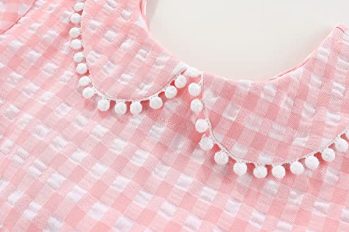 Little Girls Plaid Summer Pleat Zipper Dresses3