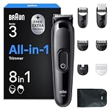 Braun Tondeuse Electrique Homme, Tout-en-Un Series 3 AIO3545 8-en-1, Noire Braun Tondeuse Electrique Homme, Tout-en-Un Series 3 AIO3545 8-en-1, Noire