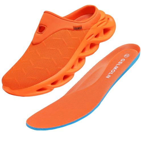 Image of Jakcuz Men Slip On Mules Lightweight Open Back Sneakers Breathable Walking Shoes