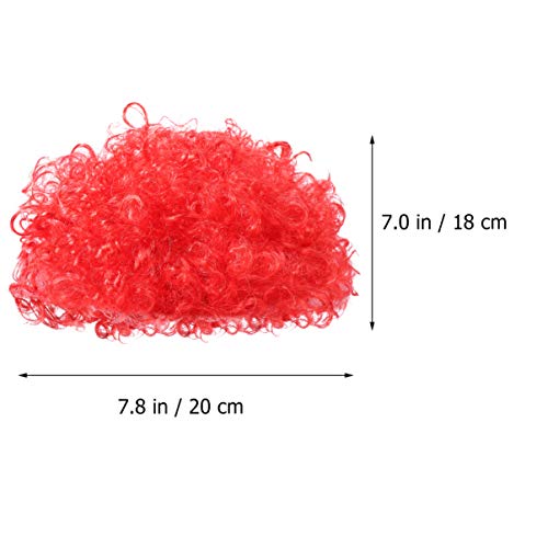 FRCOLOR Peruca Afro Colorida Curta Encaracolado Vermelho Peruca Halloween Palhaço Cosplay Peruca Dos