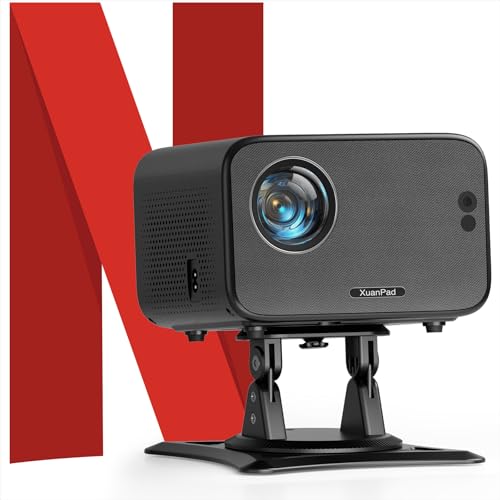 Image of [Built-in Apps & Auto Focus] Projector with WiFi and Bluetooth, XuanPad Full HD 1080P Portable Projector, Auto Keystone, Dust Removal and Heat Dissipation Design
