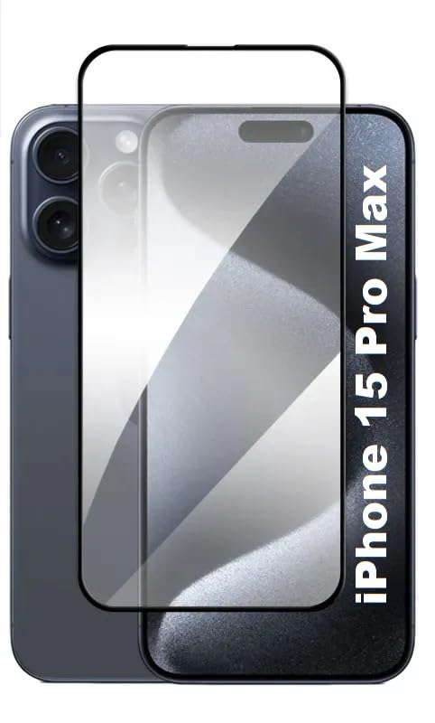 Zubitech Screen Protector for iPhone 15 Pro Max tempered glass screen protector 9H hardness scratch resistance iPhone 15 Pro Max full glue edge to edge glass (iPhone 15 Pro Max, Clear)