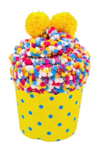 My Kshop Winter Season Present Fuzzy Plush Soft Crew Socks with Cupcake Wrappers with Box for Women Girls (Yellow)