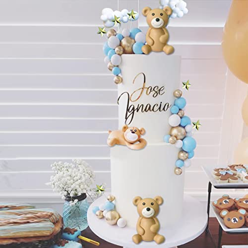 3D Bear Balls Cake Toppers For Birthday Baby Shower Party Decorations (Blue Ball) #TOP2