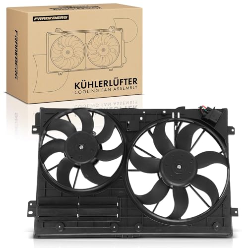Frankberg Ventilador del radiador Rueda del ventilador Radiador de agua Compatible con Golf V 1K1 1.4L Golf VI 5K1 1.2L Golf Plus 521 5M1 1.2L T.o.u.r.a.n 1T3 2.0L Golf Plus 521 5M1 1.6L Replace# 1K0