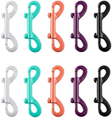10 PCS Bolt Snaps Double Ended Hook Heavy Duty Trigger Button, 3.5 inch Metal Clip Zinc Alloy Traction Rope Buckle for Dogs, for Keychain Garage Feed Buckets Hammock Clothesline Fasteners Multicolour