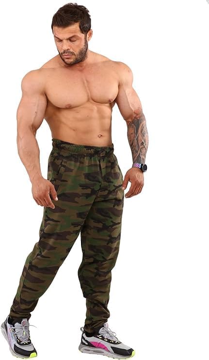 Men's Loose Fit Cotton Sweatpants with Pockets, Gym Lifestyle Pants (PNT1346-GREEN,S) - Image 6