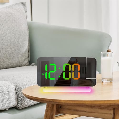 Reloj digital LED con proyector de mesa ajustable para dormitorio infantil 4