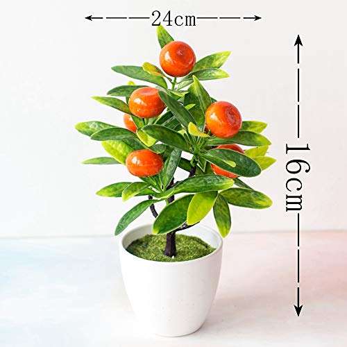 Oatm0Ebcl 1Pc Artificial Potted Fruit Tree, Faux Mini Plastic Fruits Plants For Home, Wedding Party Home Office Desk Bonsai Decor Orange #TOP2