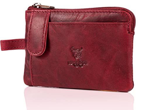 MATADOR Echt Leder Auto-Schlüssel Herren Tasche Schlüsseletui Damen Keyring Kartenfach Geldfach Männer Hochwertig Design Schlüsselanhänger Mäppchen (PINK)