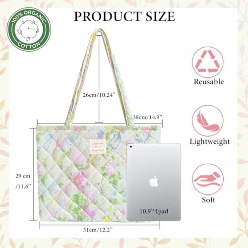Image of Sunwel Fashion Top Zipper Floral Quilted Bag Small Tote Bag for Women