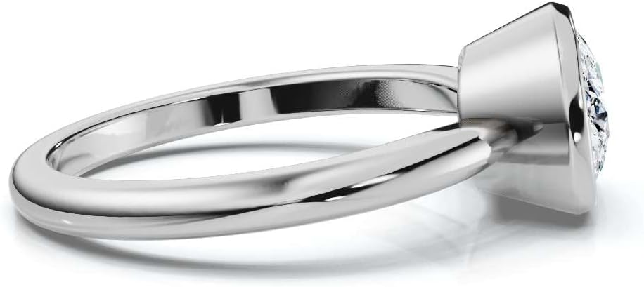 1-5 CT Engagement Ring Colorless VVS 925 Sterling Silver & 10K 14K 18K Solid Gold Bezel Set Moissanite Engagement Ring Christmas Gift For Women