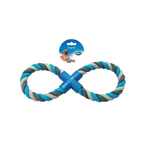 Duvo+ duvoplus, Corde en Cotton 8-Poignee 33cm Gris/Bleu, Jouet, Gris/Bleu, Chien Cover