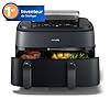 Philips Airfryer Série 5000 - Air Fryer double panier avec cuisson vapeur, 9L, RapidAir, 19 modes de cuisson, jusqu'à 90% de matières grasses en moins, AirSteam, nettoyage vapeur, HomeID (NA550/00)
