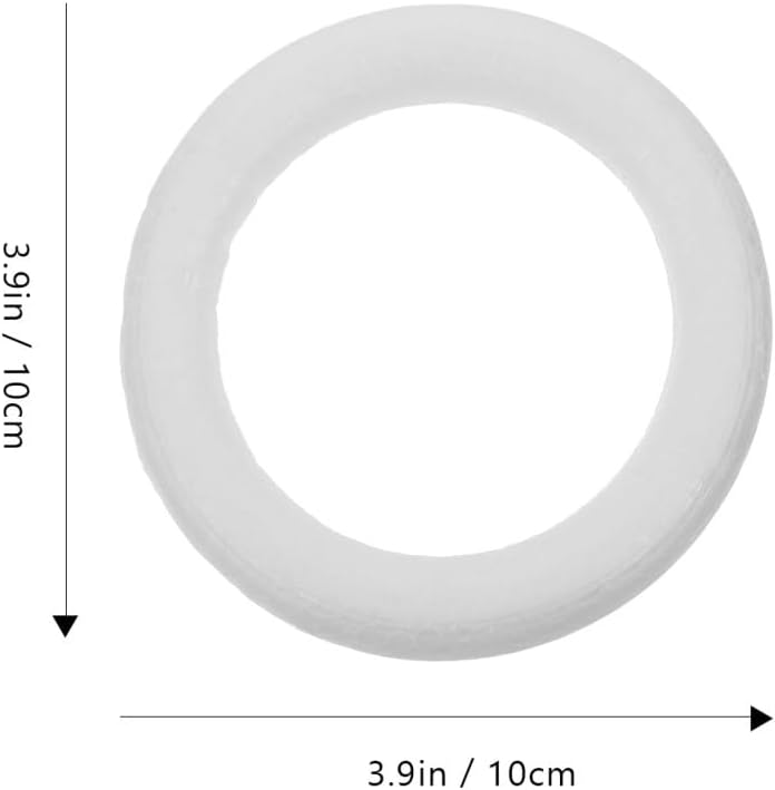 Healifty 10Pcs Craft Foam Wreath Polystyrene Foam Ring for DIY Christmas Art Craft Class Floral Projects Wedding Home Decoration 3.93 Inches