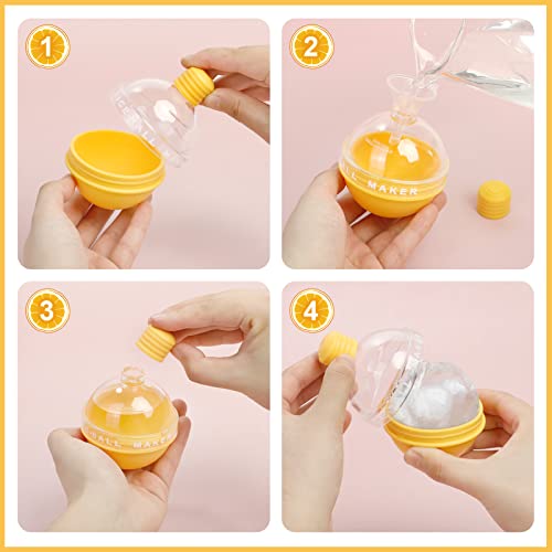 Korlon 6 Pack Ice Ball Maker Molds, 2.5 Inch Silicone Round Ice Cube Molds, Silicone Ice Cube Trays For Making Whiskey, Coffee And Juice With Two Funnels #TOP4