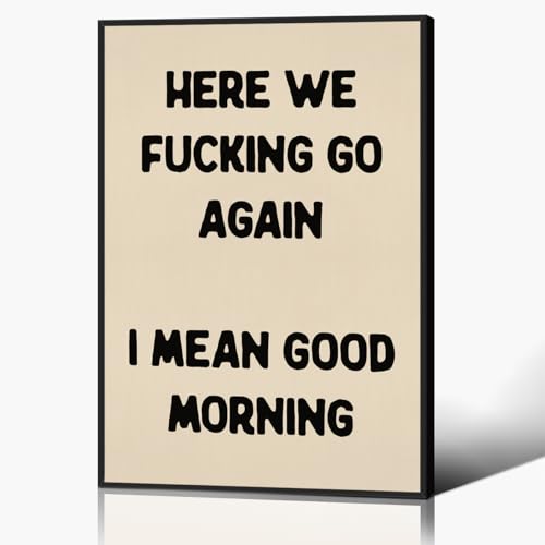 Funny Kitchen Quote Wall Art, Black Beige Wall Art, Typography