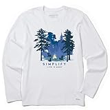 Life is Good Men's Simplify Campfire Long Sleeve Crusher Tee (Medium, Cloud White)
