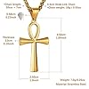 HZMAN Men's Stainless Steel Coptic Ankh Cross Necklace Retro Religious Egyptian Cross Pendant Necklace Jewelry Gift (Gold) #5