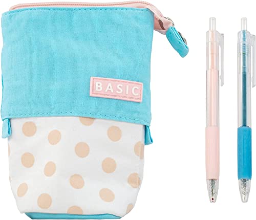 XIACIBDUS Estuche Escolar Vertical, Estuche portalápices retráctil de Lona, Telescópico Estuche Lapices y 2 bolígrafos, portalápices Bolsa de Lona con Cremallera para Niños niñas, Adolescentes Cover