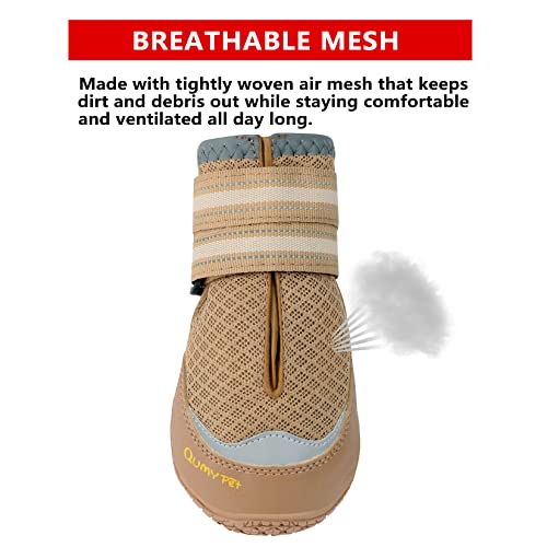 QUMY 2PCS Dog Shoes for Hot Pavement Boots for Dogs Summer Booties Heat Protection Mesh Breathable Nonslip with… - Image 5