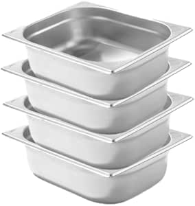 Bacs Gastro En Inox Arredo Chef - Lot De 4 - GN 1/2, 20 Mm - Résistance -40°C à 300°C