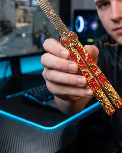 Peine metálico ligero diseño Dragon rojo miniatura 3