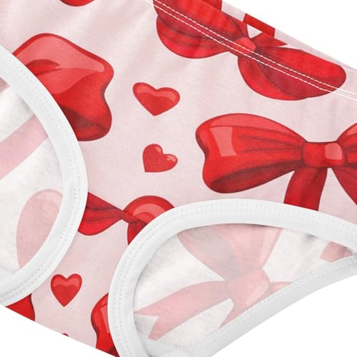 Red Bows Hearts Light Pink Toddler Underwear Floral 2t Cotton Cute Panties Girl Fun Print Kids Undies Briefs4