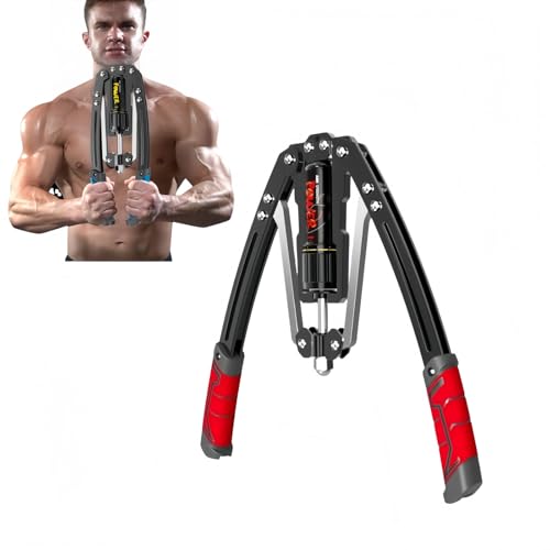 Power Twister 10-200kg Einstellbare Hydraulischer Arm Twister Brust Trainer als Armtrainingsgerät für das Training von Armen, Unterarmen, Bizeps und Brust, sowie zur Brust- und Armkräftespannung（rot）