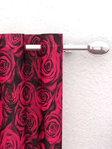 Image of Story@Home Nature Premium Collection Floral Pattern Polyester Door Curtain 7 feet for Bedroom, Living Room - (Brown Color Combo Set of 4 Piece)