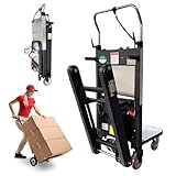 Carretilla Eléctrica para Escaleras 1000W - Carga de 500KG, 3 Velocidades Ajustables, Diseño Plegable & Ruedas de Oruga para Todo Terreno para Sofás y Electrodomésticos al Subir Escaleras