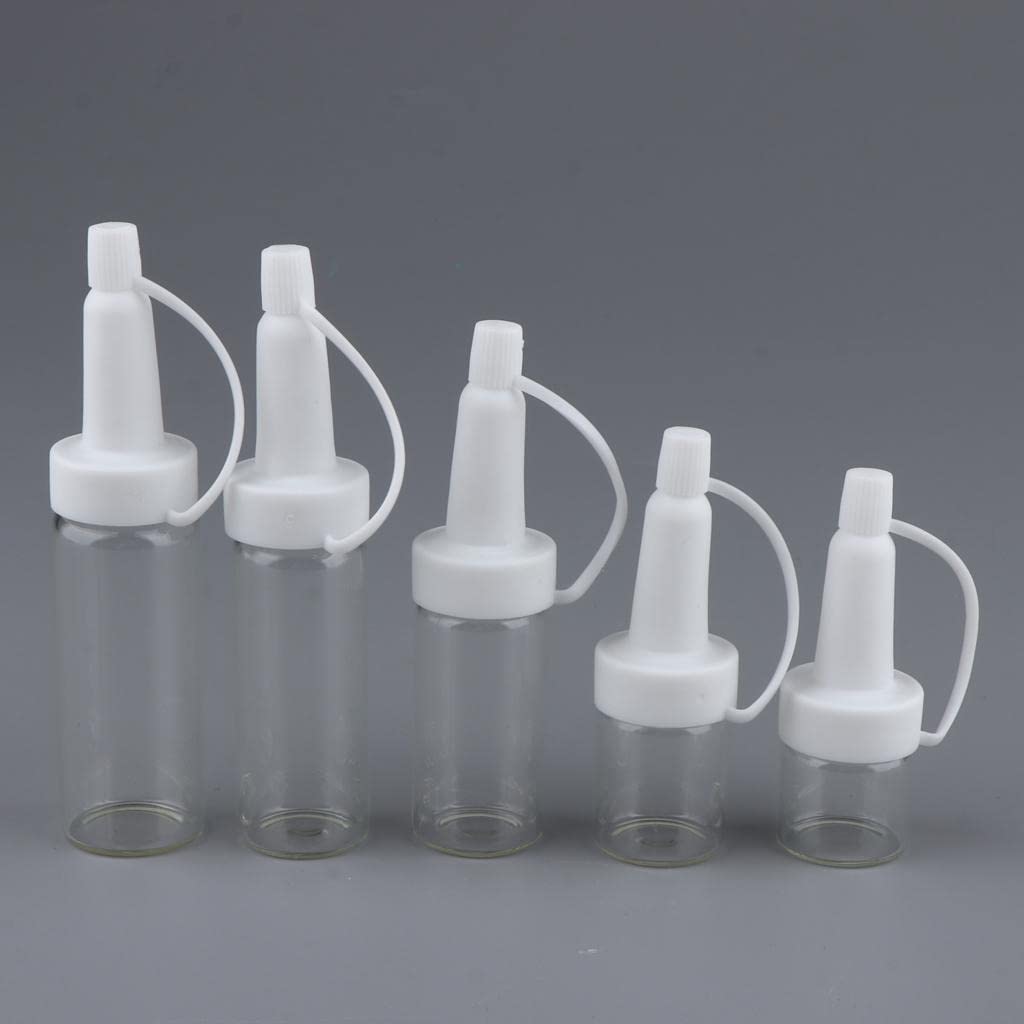 COSMO LADY Pack 10pcs Empty Glass Refillable Vials Liquid Containers Dropper Bottles 3 ml