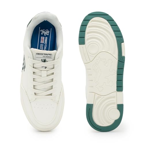 Red Tape Men's Low Top Fashion Sneakers Casual Lace-Up Dress Shoes for Clubbing, Outings, Travel, Work & Daily Wear, Comfortable Cushioned Insole, Breathable Fit Slip On, Non-Slip Tennis Shoe Design4