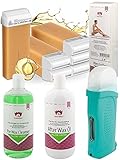 Kosmetex Wachswärmer Argan Waxing Set für Haarentfernung, 6x Wachspatronen Kit Roll On, Waxing Gerät, Vliesstreifen, Haut-Reiniger, After Wax Öl 500ml