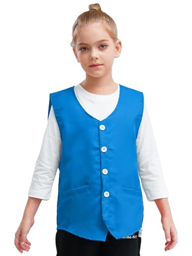 Jugaoge Unisex Child Solid Color Volunteer Activities Vest Waistcoat Public Social Service Uniform Workwear