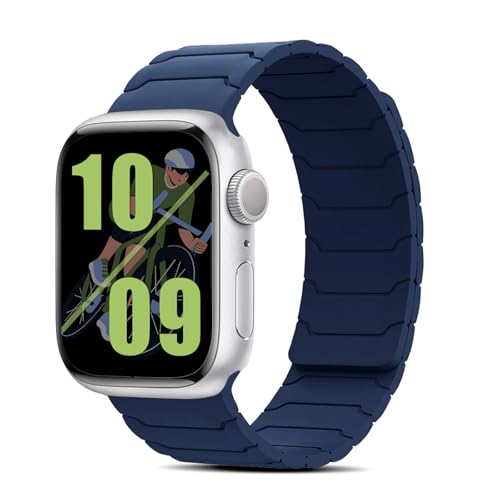 CiimWaa Apple Watch 用 バンド マグネット シリコン バンド 38mm/40mm/41mm/42mm Series 11/10 アップルウォッチ 用 強力な磁気 スマートウォッチ交換 時計ベルト iWatch Series 11/10/