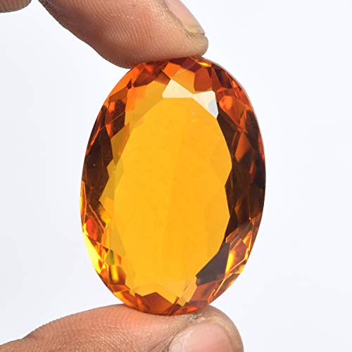 Real-Gems Translucent Brazilian Yellow Citrine 52.00 Ct Finest Oval Cut Yellow Citrine Loose Gemstone #TOP1