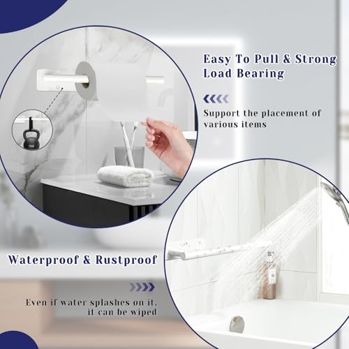 Image of Paper Towel Holder, Self Adhesive or Drilling Paper Towel Holder Under Cabinet, Stainless Steel Paper Towel Holders Wall Mount for Kitchen, Bathroom, Sink, Pantry, Fridge (White)