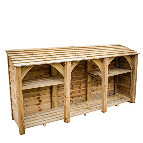 Image of Extra Large Log Store with kindling shelfs, Pressure Treated