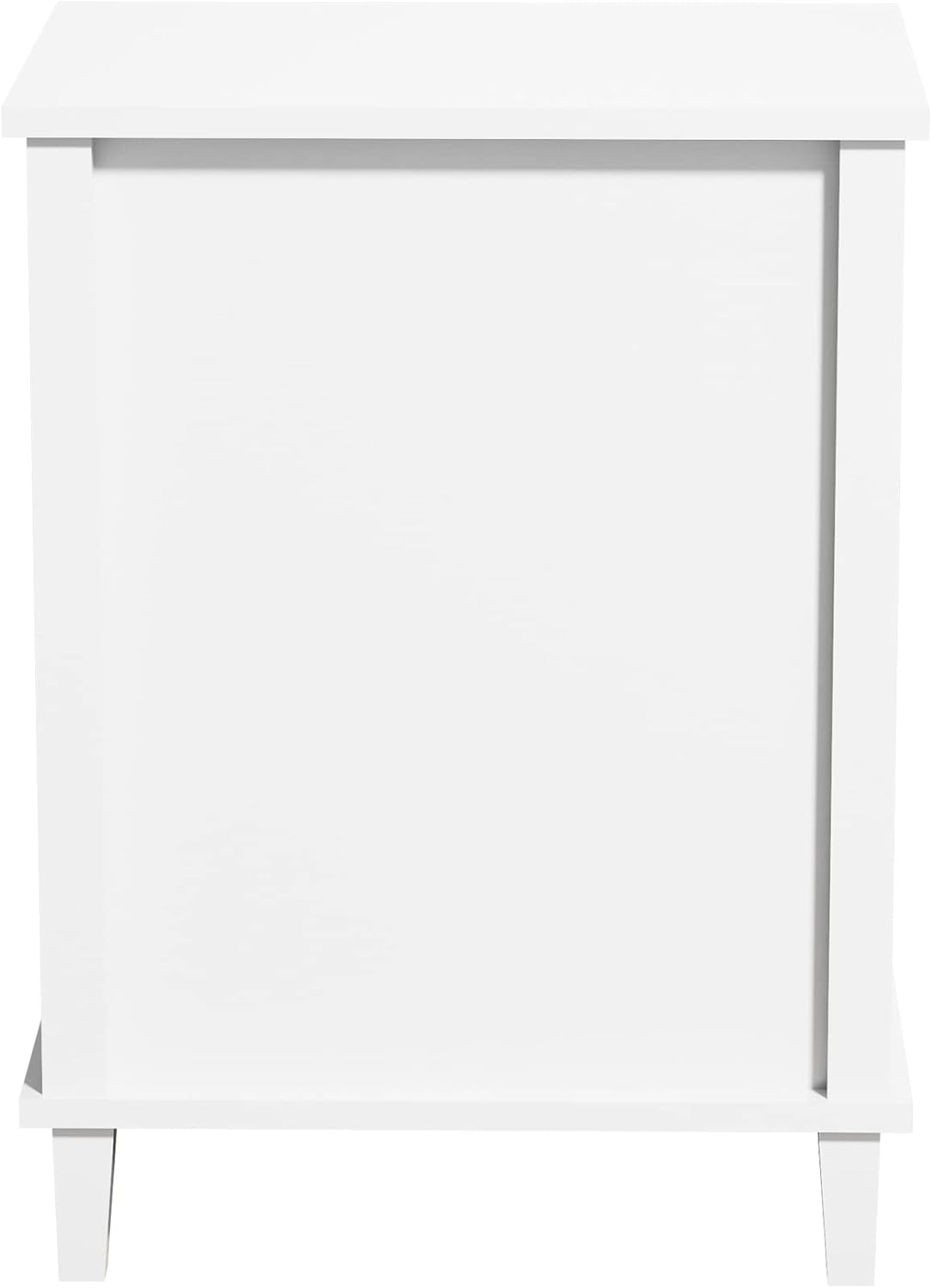 White Bedside Table, with a Drawer and an Open partition Bedroom Bedside Table, Children's Bedside Table (White)