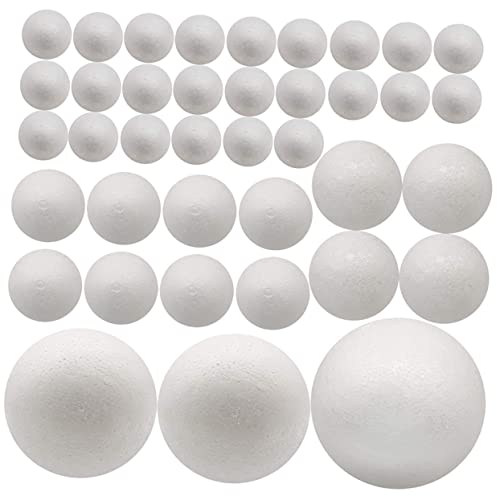 Angoily 100 Piezas Bola de espuma espuma artesanal espumas de boda espuma blanca bolas blancas bolas de poliespan pequeñas bolas de espuma decoración de bolas de bricolaje