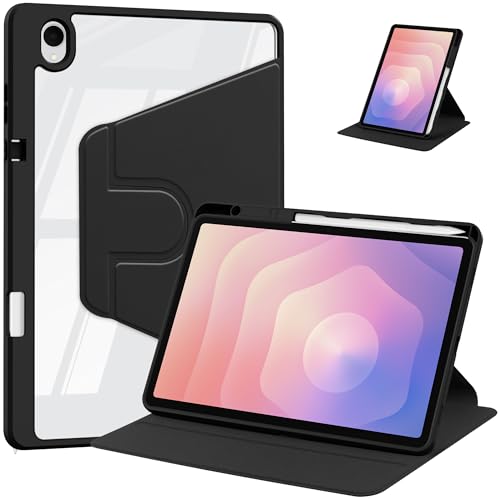 Étui Samsung Galaxy Tab A7 Lite 8.7 rotatif 360 avec porte-crayon noir