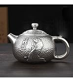 Silber Teekanne Sterling Silber 999 Topf Chinesisch Old Kung Fu Teekessel Teekanne Vollsilber Wasser Teeservice 1 Topf 6 Tassen Teekanne (Farbe: 180G, Größe: Kostenlos)